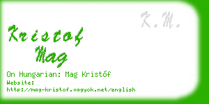 kristof mag business card