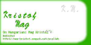 kristof mag business card